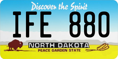 ND license plate IFE880