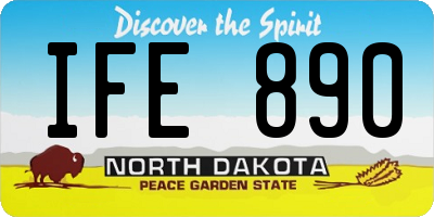 ND license plate IFE890