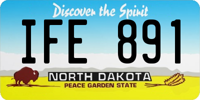 ND license plate IFE891