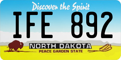 ND license plate IFE892