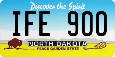 ND license plate IFE900