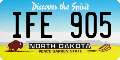 ND license plate IFE905