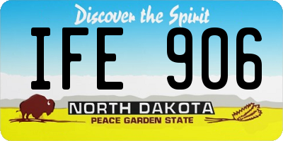 ND license plate IFE906