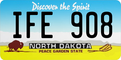 ND license plate IFE908