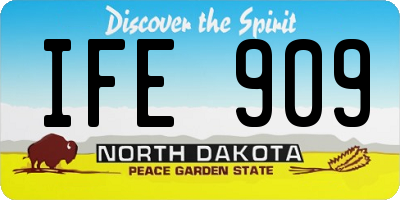 ND license plate IFE909