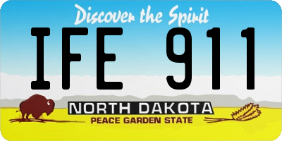 ND license plate IFE911