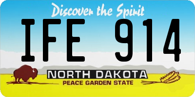 ND license plate IFE914