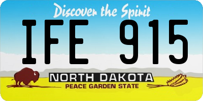 ND license plate IFE915