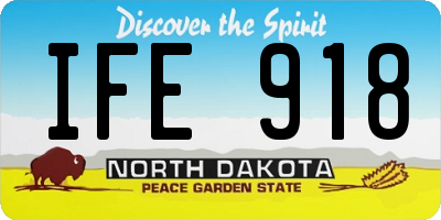 ND license plate IFE918