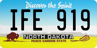 ND license plate IFE919