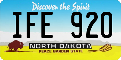 ND license plate IFE920