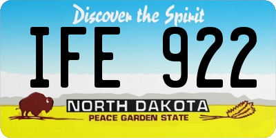 ND license plate IFE922