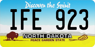 ND license plate IFE923