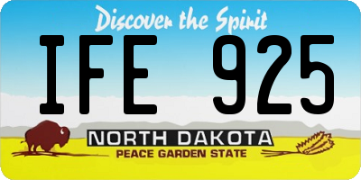 ND license plate IFE925
