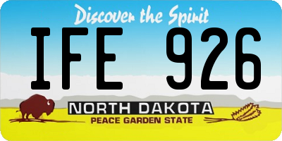 ND license plate IFE926
