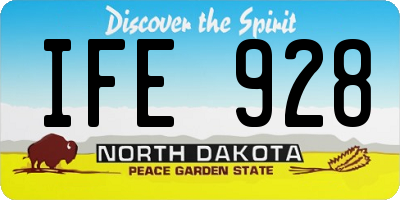 ND license plate IFE928