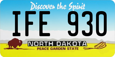 ND license plate IFE930