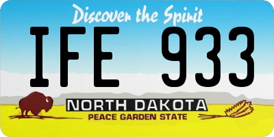 ND license plate IFE933