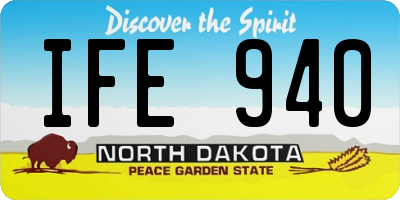 ND license plate IFE940