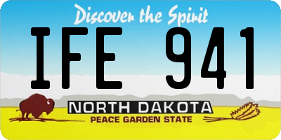 ND license plate IFE941