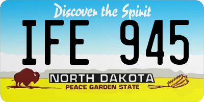 ND license plate IFE945