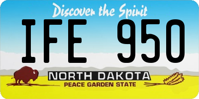 ND license plate IFE950