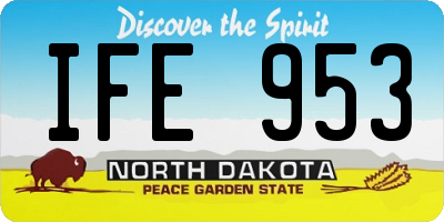 ND license plate IFE953