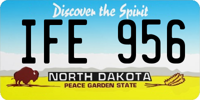 ND license plate IFE956