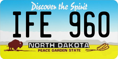 ND license plate IFE960
