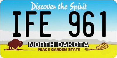 ND license plate IFE961