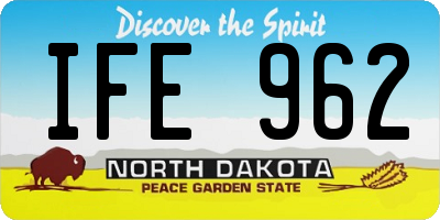 ND license plate IFE962