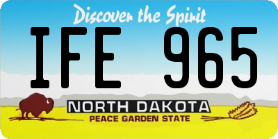 ND license plate IFE965
