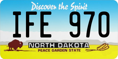 ND license plate IFE970