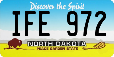 ND license plate IFE972