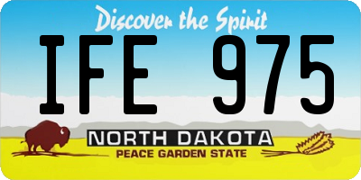 ND license plate IFE975