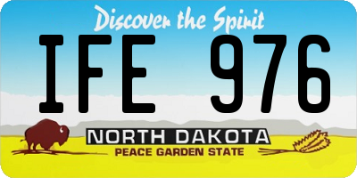 ND license plate IFE976