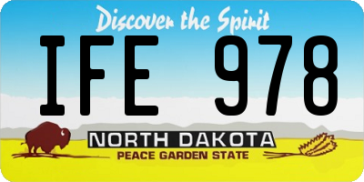 ND license plate IFE978