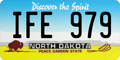 ND license plate IFE979