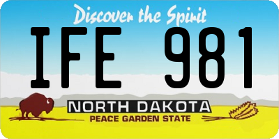 ND license plate IFE981