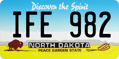 ND license plate IFE982
