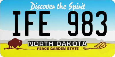 ND license plate IFE983