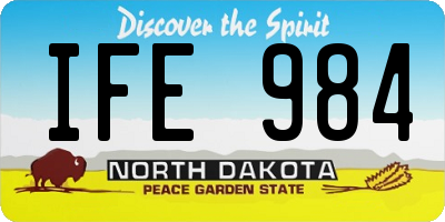 ND license plate IFE984