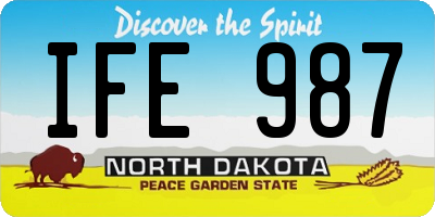 ND license plate IFE987
