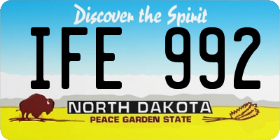 ND license plate IFE992