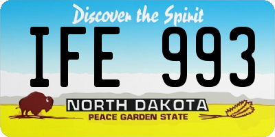 ND license plate IFE993