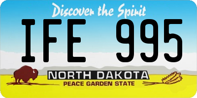 ND license plate IFE995