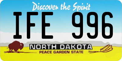 ND license plate IFE996
