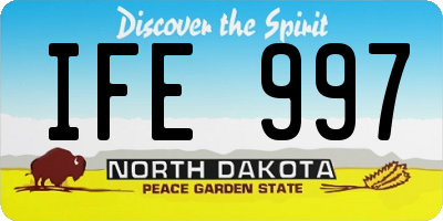 ND license plate IFE997