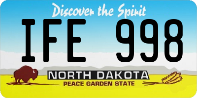 ND license plate IFE998
