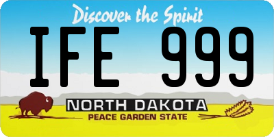 ND license plate IFE999